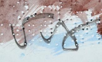 Cs. Németh Miklós (1934-2012): Öreg harcos. Vegyes technika, papír, jelzett,  40×30 cm