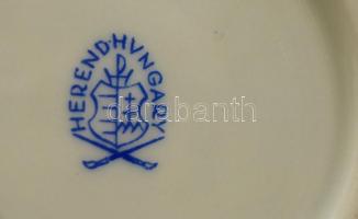 Herendi Viktória mintás bonbonier, kézzel festett, jelzett, hibátlan, m:6 cm, d:9 cm