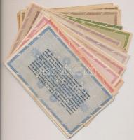 1946. 10.000AP-100.000.000AP (18x) mind különféle változatok, többek között fordított címer, sorszám...