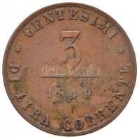 Olasz Államok / Velence / Forradalom 1849ZV 3c Cu T:2 
Italian States / Venice / Revolution 1849ZV ...