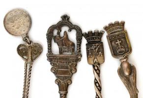 Ezüst (Ag.) emlék kis kanál (4 db), jelzett, h:11-13 cm  nettó:59 g