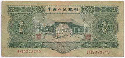 Kínai Népköztársaság 1953. 3Y T:III- China / Peoples Republic 1953. 3 Yüan C:VF Krause 868