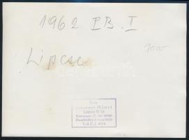 1962 Lipcse, A magyar férfi vízilabda válogatott az Európa-bajnoki győzelem után, hátoldalán felirat...