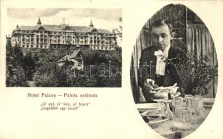 Tátralomnic, Tatranska Lomnica; Palota szálloda és tiszti üdülőtelep, Misi a pincér / Palace Hotel with Misi the waiter (vágott / cut)