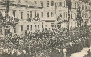 1906 Kassa, Kosice; Abaúj-Torna vármegye népies lovasbandériuma II. Rákóczi Ferenc és bujdosó társai hamvainak hazahozatala alkalmából; Nyulászi Béla kiadása / Rákóczi's remains brought home