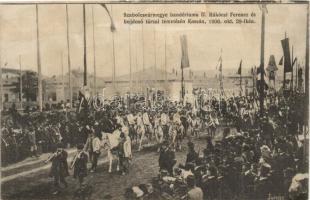 1906 Kassa, Kosice; Szabolcsvármegye bandériuma II. Rákóczi Ferencz és bujdosó társai temetésén, Nyulászi Béla / Cavarlyman of Szabolcs county at the reburial ceremony of Rákóczi Ferenc and his companion (r)
