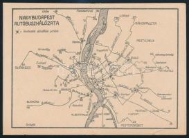 1949 A BSzKRt kártyanaptára Budapest autóbuszhálózatának térképével