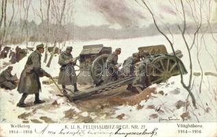 K.u.K. Feldhaubitz Regiment Nr. 27 / K.u.K. soldiers, battle scene s: Hans Larwin
