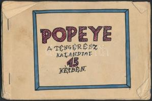 Jelzés nélkül: Popeye a tengerész erotikus kalandjai. 15 kép, vegyes technika, papír, 12x9 cm
