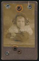1922 Gyermek-bérletjegy Budapest Székesfőváros Állat- és Növénykertjébe, fényképpel, 10x6 cm