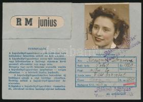 1951 Rákosi Mátyás Vas- és Fémművek fényképes kapubelépő igazolványa