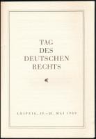 1939 Leipzig - Tag des deutschen Rechts / Német jogi kongresszus négynyelvű programfüzete Hitler képével, papír borítóban / German Law Congress program booklet in four languages and with the image of Hitler.