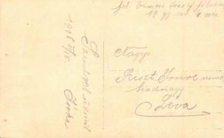 1916 K.u.K. 19. gyalogezred 4. százada, katona távcsővel lövészárokban / K.u.K. military, soldier in...