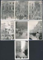 1956 Budapest, Október-novemberi forradalmi eseményeket ábrázoló fotók, 10 db, 9x6 cm