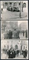 1956 Budapest, Október-novemberi forradalmi eseményeket ábrázoló fotók, 10 db, 9x6 cm