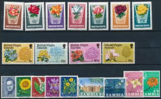 1961-1978 Flower 4 sets + 2 blocks, 1961-1978 Virág motívum 4 klf sor + 2 db blokk 2 db stecklapon