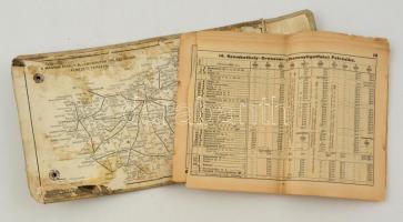 cca 1930 Magyar Királyi Államvasutak hivatalos menetrendkönyv belső térképpel