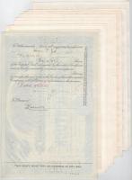 Amerikai Egyesült Államok 1905-1976. 10db klf részvény perforációval, bélyegzésekkel, lyukasztással ...