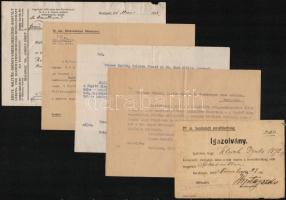 1918-1944 5 db katonai irat(belépési engedély, sorozóbizottsági igazolás, stb.)