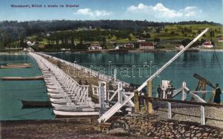 Wloclawek, Widok z mostu na Szpetal / view from the bridge, river, boats, barrier