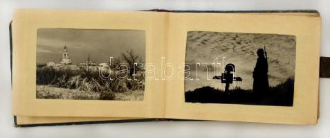 1940-1945 Egy honvéd emlékei, 41 db fotó, II. világháborús katona fotói, kissé kopottas mappában, 6x...