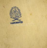 Herendi virág mintás tálka, kézzel festett, jelzett, hibátlan, 13×9 cm