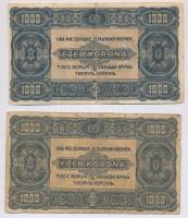 1923. 1000K "8 FILLÉR - NYOLC FILLÉR" felülnyomással (2x) T:III,III-