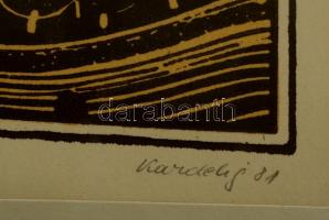 Olvashatatlan jelzéssel: Bratislava. Linó, papír, üvegezett keretben, 13×13 cm