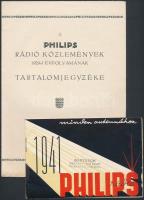 1929, 1941 A Philips Rádió Közlemények 1929. I. évfolyamának tartalomjegyzéke + Philips rádió prospektus