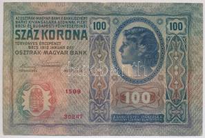 1912. 100K hamis "Ausgegeben nach dem 4. oktober 1920" felülbélyegzéssel (fake overprint) ...