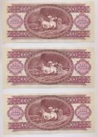 1992. 100Ft (5x) sorszámkövetők, nyomdai papírránccal T:I