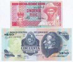 Guinea-Bissau 1990. 50P + Uruguay 1989. 50P T:I Guinea-Bissau 1990. 50 Pesos + Uruguay 1989. 50 Pesos C:UNC Krause 10, 61A