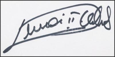 Dunai II. Antal (1943-) olimpiai-bajnok és olimpiai ezüstérmes aláírása egy kartonlapon, 7x10 cm./ autograph signature