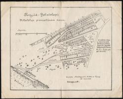 cca 1930-1940 Fonyód-Bélatelepi Villatelep parcellázási terve, ragasztott