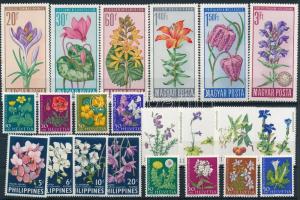 1959-1978 Flower 3 sets + 8 values, 1959-1978 Virág motívum 3 klf sor + 8 db önálló érték