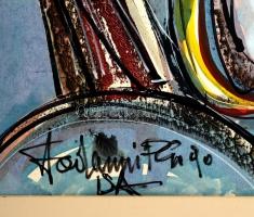 Olvashatatlan jelzéssel: Női fejek. Vegyes technika, papír, keretben, 50×70 cm