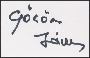 Göröcs János (1939-) olimpiai bronzérmes labdarúgó aláírása egy kartonlapon, 7x10 cm./ autograph signature