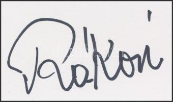 Rákosi Gyula (1938-) olimpiai és Európa-bajnoki bronzérmes labdarúgó aláírása egy kartonlapon, 7x10 cm./ autograph signature