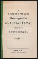 1873 A Magyar Országos Lövészegyesület alapszabálya. ünnepély s lőrendje. Buda, 1873. Bagó Márton. 26 p.
