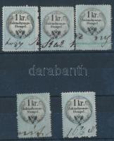 1854 5x 1kr hirdetménybélyeg / 5x1kr announcement stamps