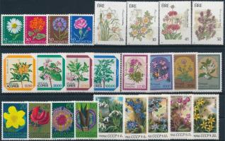 1963-1990 Flower 5 sets + 4 stamps, 1963-1990 Virág motívum 5 klf sor + 4 db önálló érték