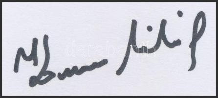 Kozma Mihály (1949-) olimpiai ezüstérmes labdarúgó aláírása egy kartonlapon, 10x7 cm./ autograph signature