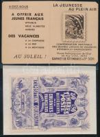 3 db francia levélzáró füzet, segélybélyeg és bélyeggel kapcsolatos címke / French stamp and poster stamps printed matters.
