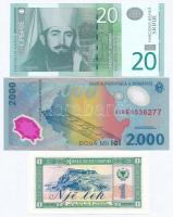 Vegyes: Szerbia 2006. 20D + Románia 1999. 2000L + Albánia 1976. 1L T:I
Mixed: Serbia 2006. 20 Dinar...