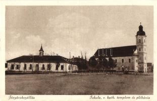 Jászárokszállás, Iskola, Római katolikus templom és plébánia, Bagi Lipót kiadása (EK)