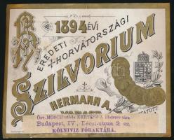 1894 Horvátországi Szilvórium címke. 13x10 cm