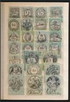 1868 25 db okmánybélyeg nagyobb értékekkel