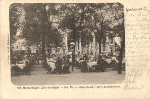 Budapest XIII. Margitsziget, Alsó vendéglő, kerthelyiség, Ganz Antal 22. (EB)