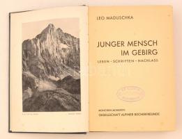 Maduschka, Leo: Junger Mensch im Gebirg. München, 1936, Gesellschaft Alpiner Bücherfreunde. Kicsit k...