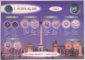 2009. 1Ft Ag (0.999) + 2Ft Ag (0.999) párban, utánveret sorszámozott emléklapon T:1